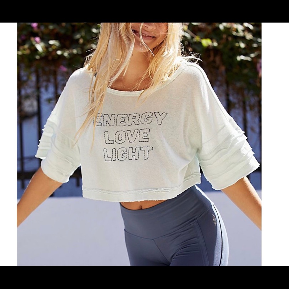 NWT Free People Nava Graphic Pierced Shirt M